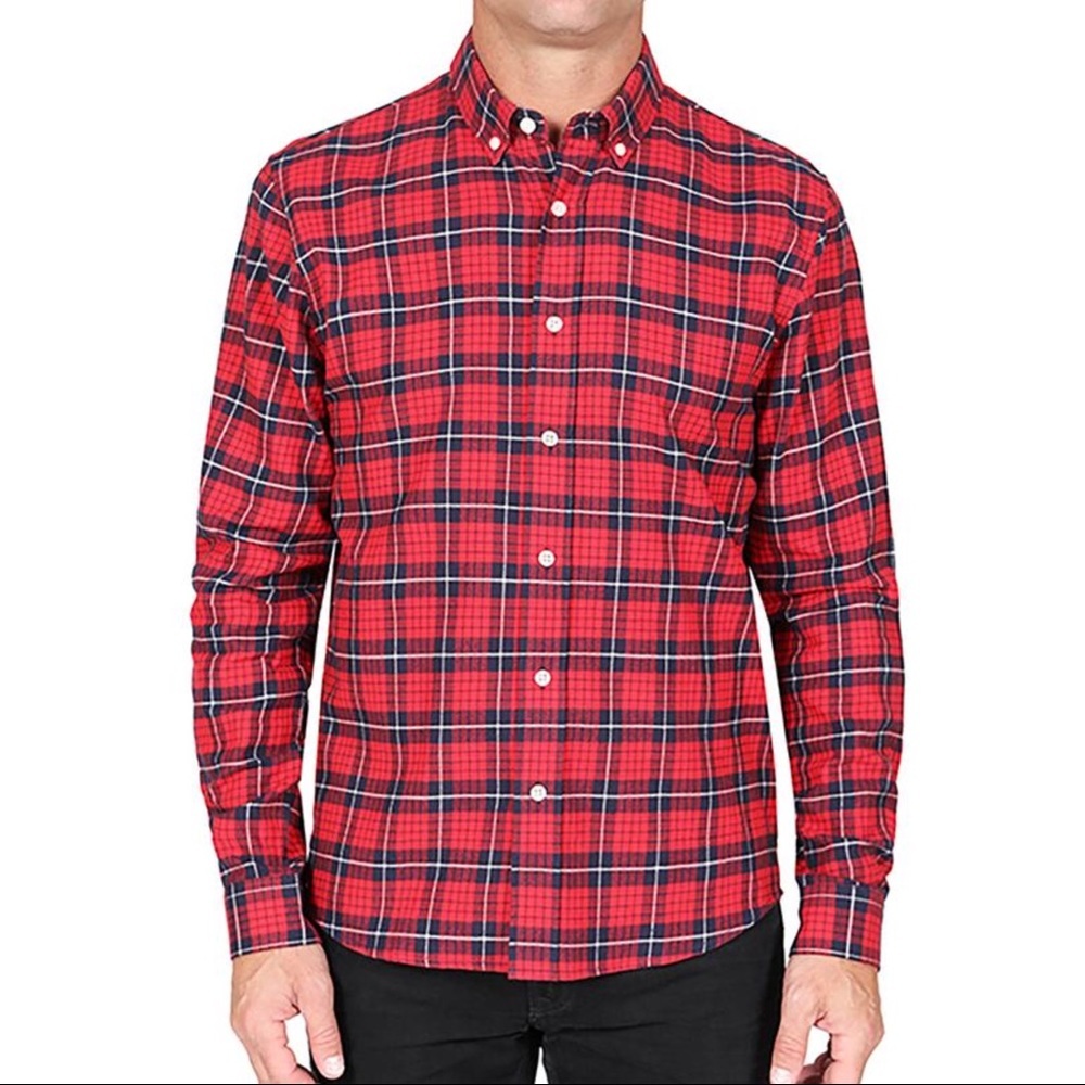 SLATE & STONE $148 Red Plaid Button Down Shirt
